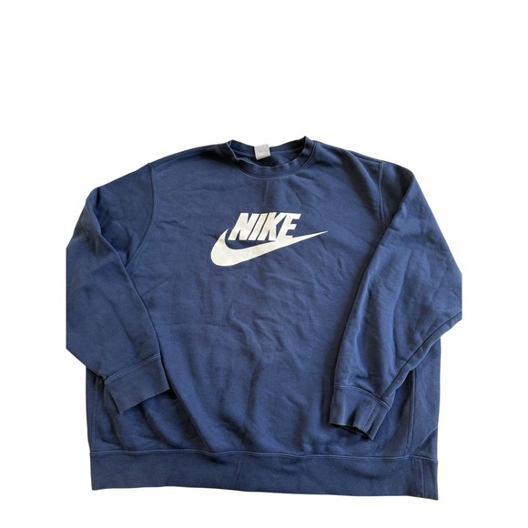 Nike Other - Vintage 90s White Tag Nike Sweatshirt 2XL Navy Big Swoosh Pullover